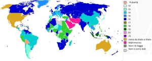 Età del consenso nel mondo