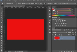 documento colorato di rosso Photoshop CC